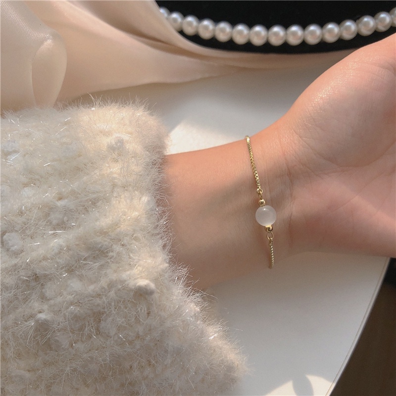 Vòng tay đính đá opal phong cách Hàn Quốc ngọt ngào thời trang cho nữ