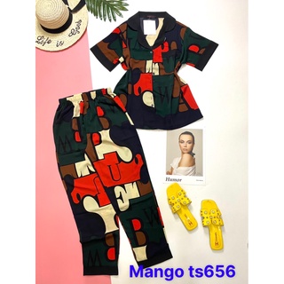 Đồ bộ pyjama quần dài vải lụa mặc nhà siêu sang