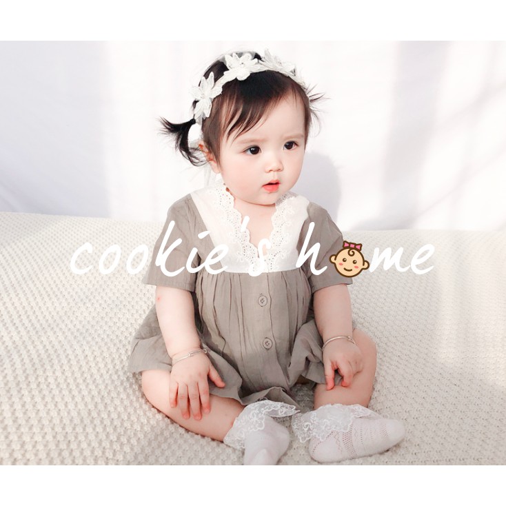 [Cookie'sHome x Royal Dress] Body cho bé gái sơ sinh coton phong cách Korea Hoàng gia mặc thôi nôi chụp hình studio