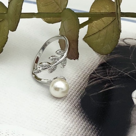 [N6B] Phụ kiện trang sức (DIY) - Khay nhẫn bạc trống vân trơn kiểu bông lúa nạm đá làm nhẫn đính ngọc