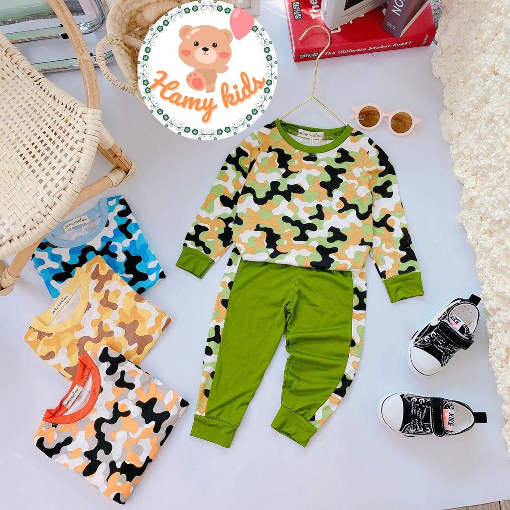 Đồ Bộ Trẻ Em Minky Mom Chính Hãng Thun lạnh Raplan Quần Hoa Văn Lính Nhí Đáng Yêu Cho Bé 0-5 Tuổi Dưới 20kg - Hamykids