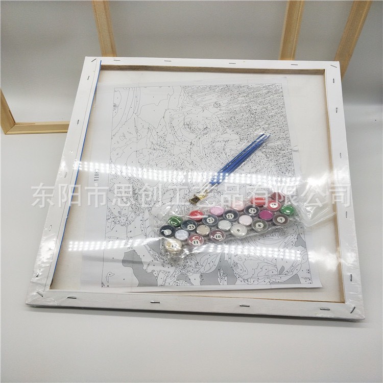 Tranh tô màu theo số cô gái tóc xù độc thân Aeppol sale căng khung 40x50cm dày 2.5cm