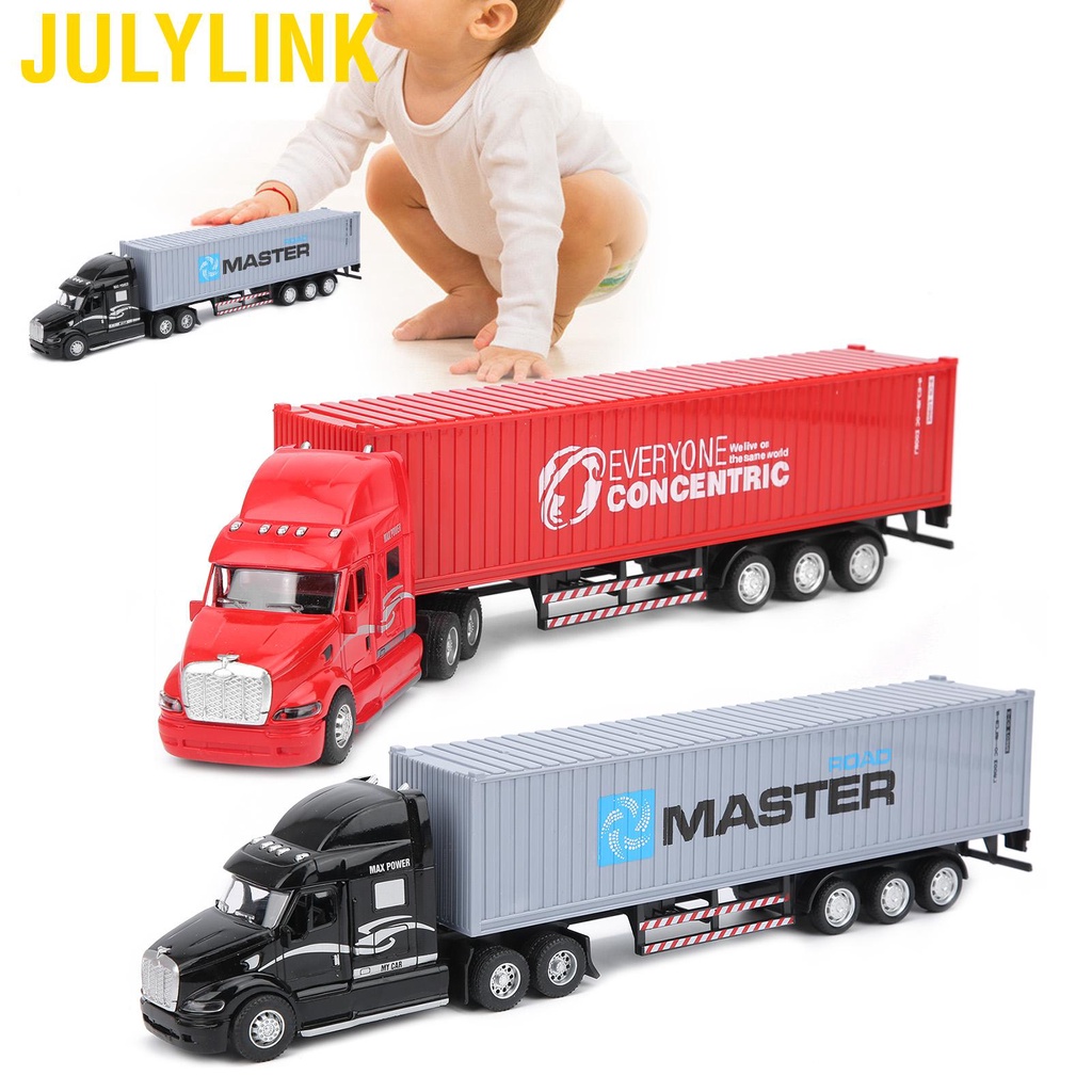 Mô hình xe container đồ chơi có đèn và nhạc cho bé