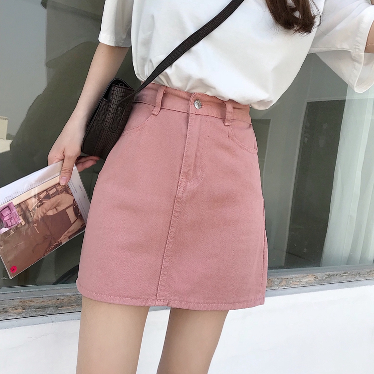 Váy denim chữ A lưng cao Xiaozhainv | BigBuy360 - bigbuy360.vn