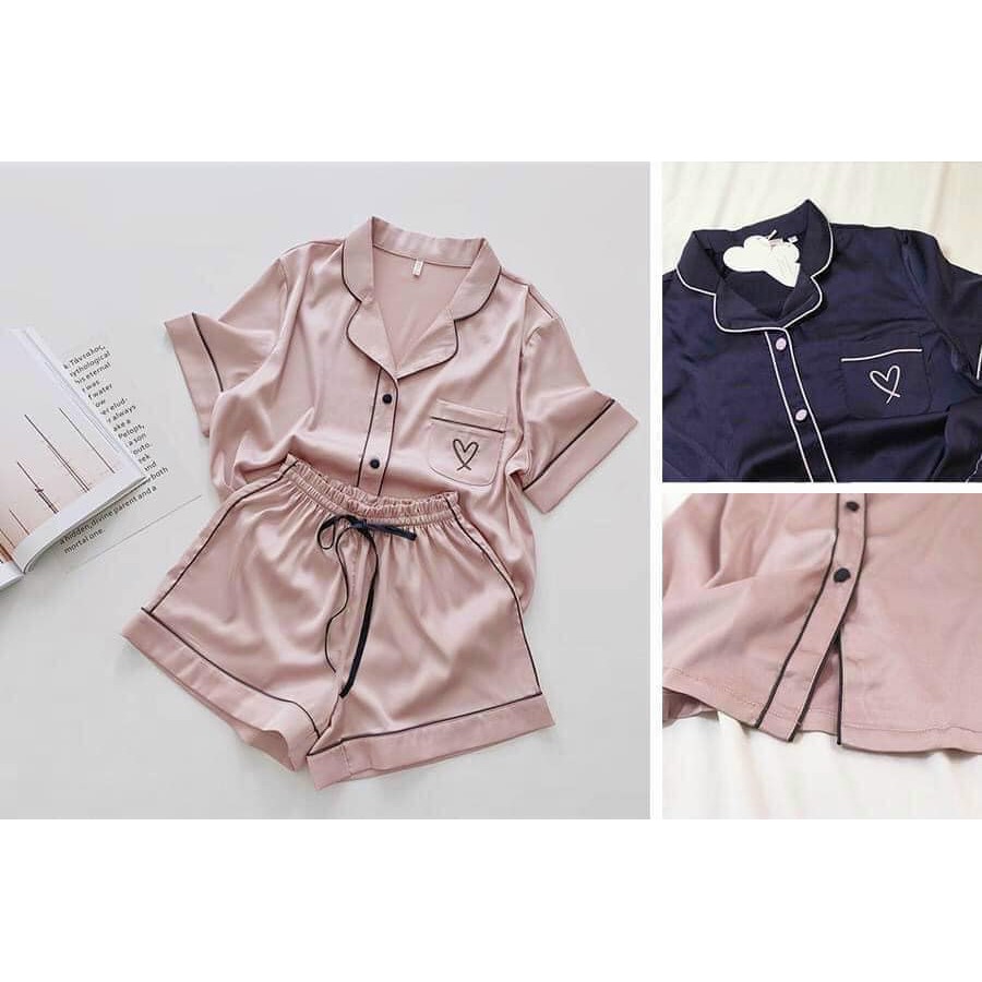 Bộ ngủ lụa túi tim 04.1303