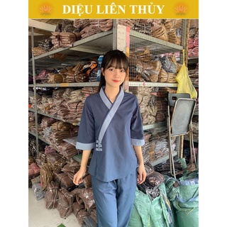 Đồ lam đi chùa xéo 3 nút Kate có size 85kg