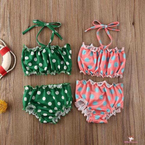 Bộ Bikini 2 Mảnh Chấm Bi Cho Bé Gái