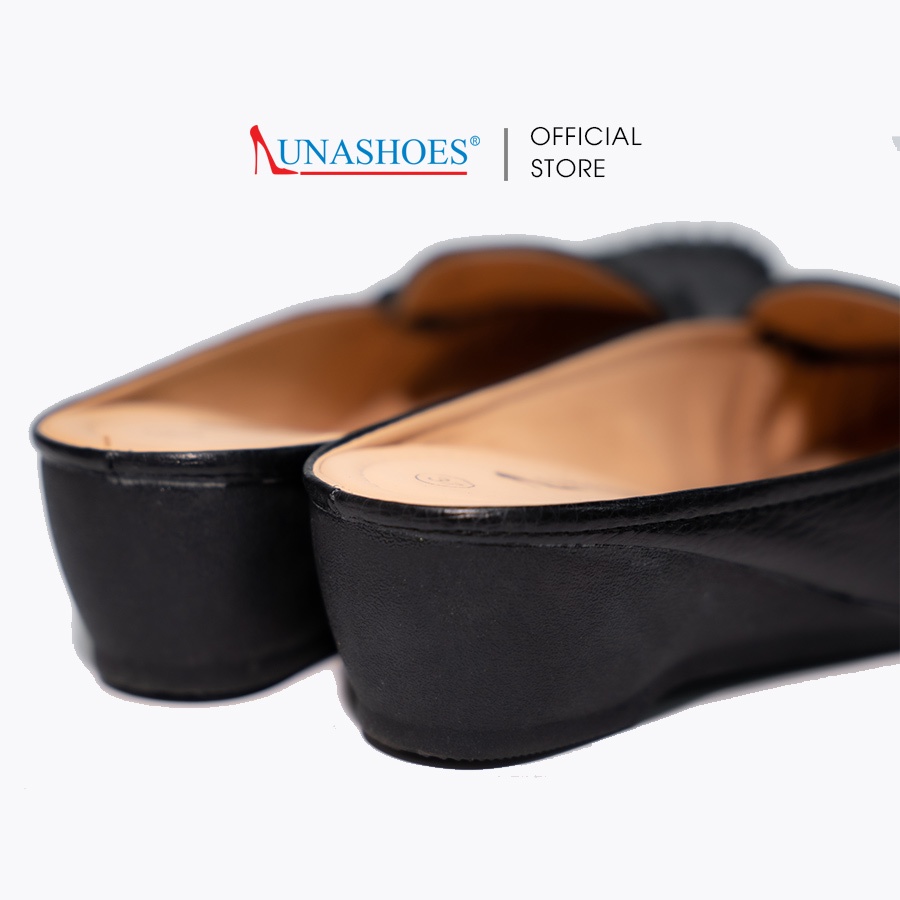 Sục nữ 3p LUNASHOES 32502 giày da bò thật chất lượng cao bảo hành 2 năm 1 đổi 1 dễ phối đồ đi êm dép trung niên cho mẹ