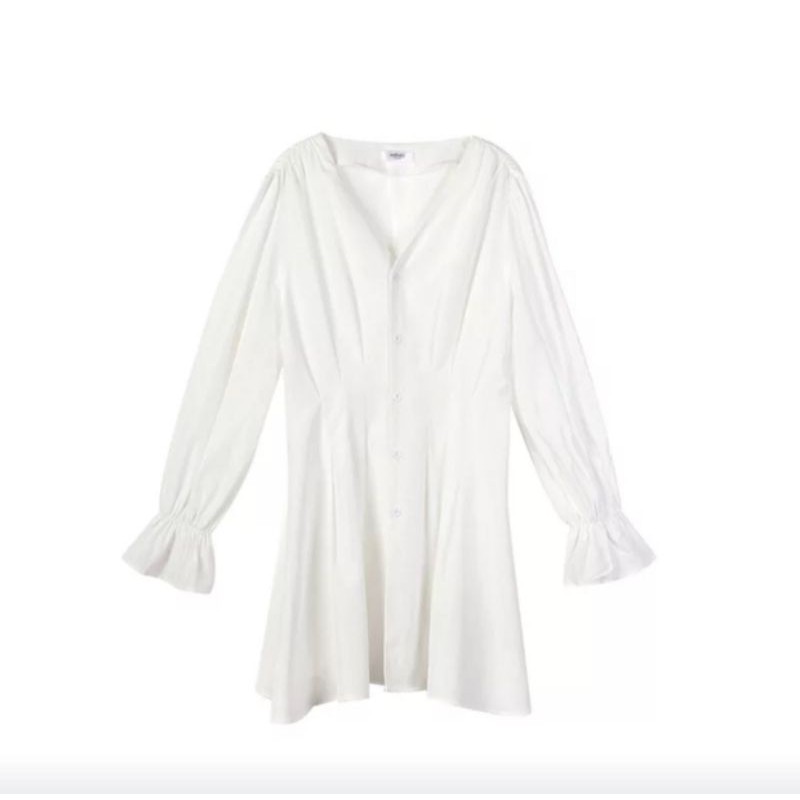 ĐẦM TRẮNG XẾP LI TAY DÀI BO NƠ