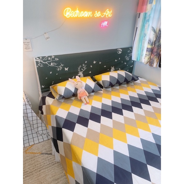 Bộ ga gối Cotton Living gồm 1 ga và 2 vỏ gối đầu( 100% cotton)