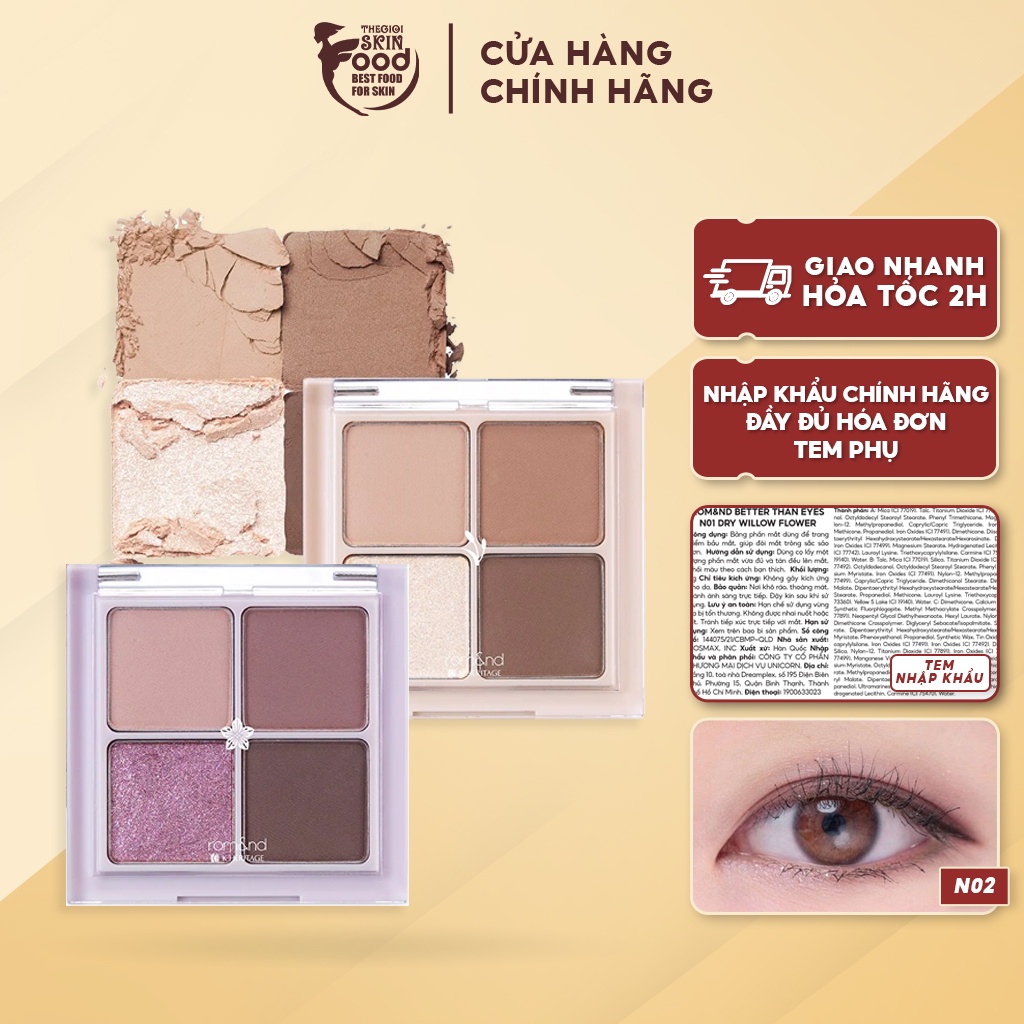 Bảng Phấn Mắt 4 Màu Siêu Xinh Romand Better Than Eye Hanbok Project 6.5g