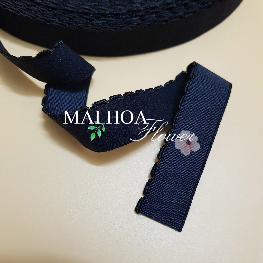 Dây thun quần size 2.5cm chất nhung đen co giãn tốt Maihoaflower