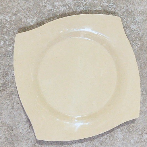 Dĩa vuông cạn  17.5 x 17.5cm nhựa Melamine màu nâu kem F-DVC07