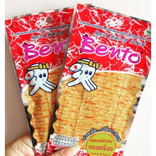 Bento Mực/ Snack Mực Tẩm Gia Vị Cay Đỏ - Xanh Gói 6g