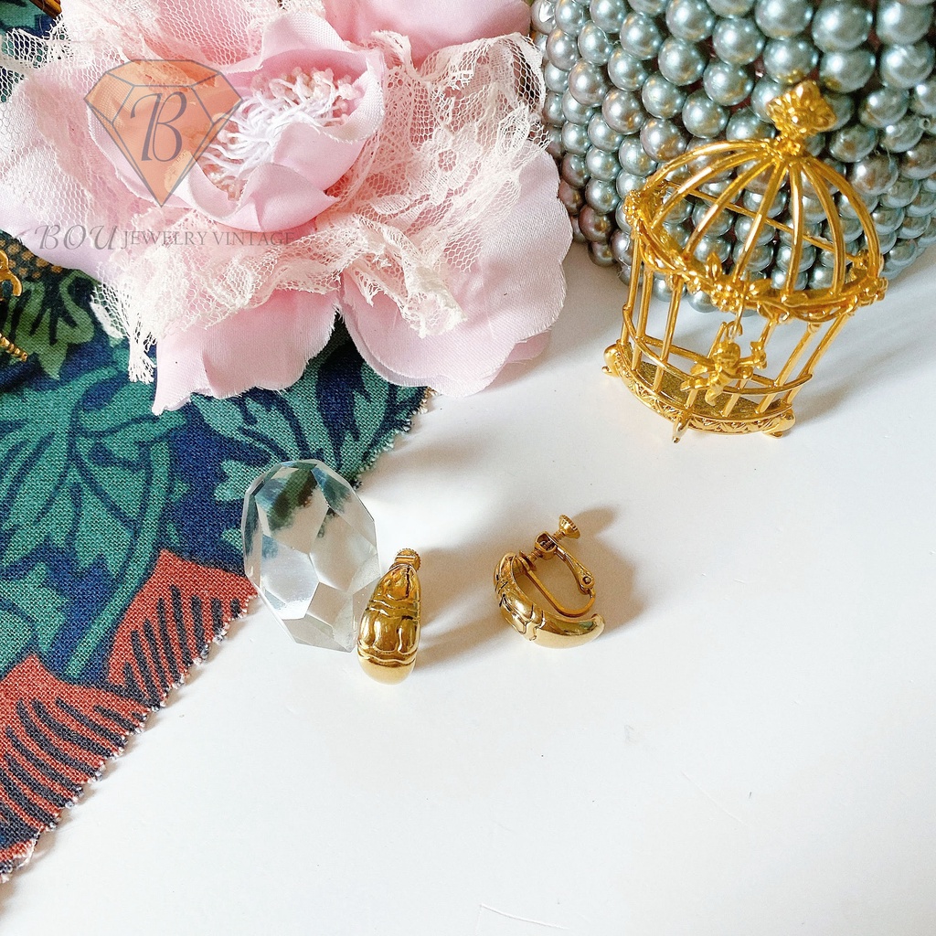 BÔNG TAI CỔ ĐIỂN SECONDHAND TRANG SỨC SI NHẬT BẢN BOU JEWELRY VINTAGE MÃ BT127