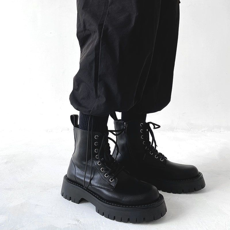 Giầy Combat Boots da bò nhập khẩu đế cao su đúc cao 5cm