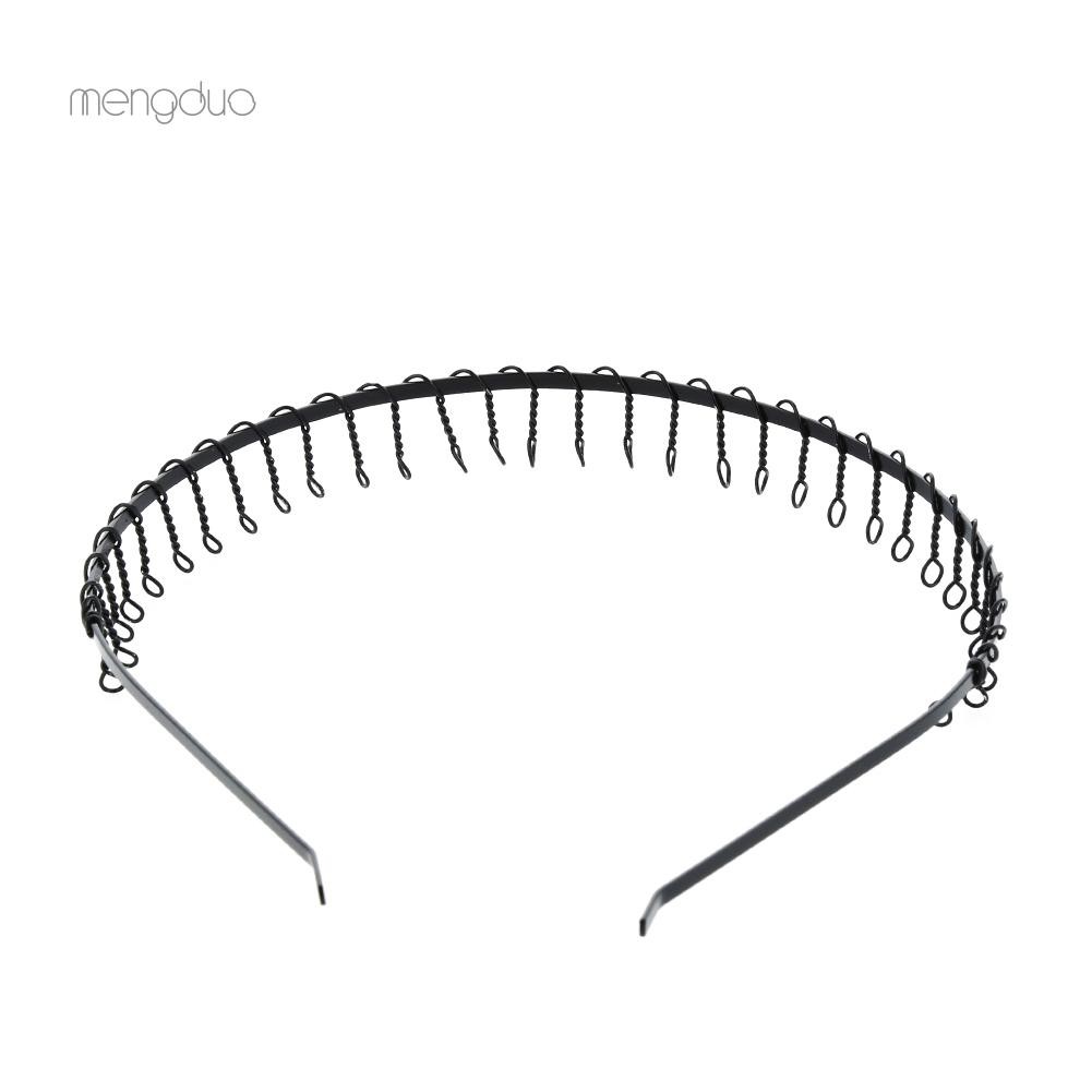 Set 2 Băng Đô Cài Tóc 83 Răng Kim Loại Có Răng Cưa Unisex