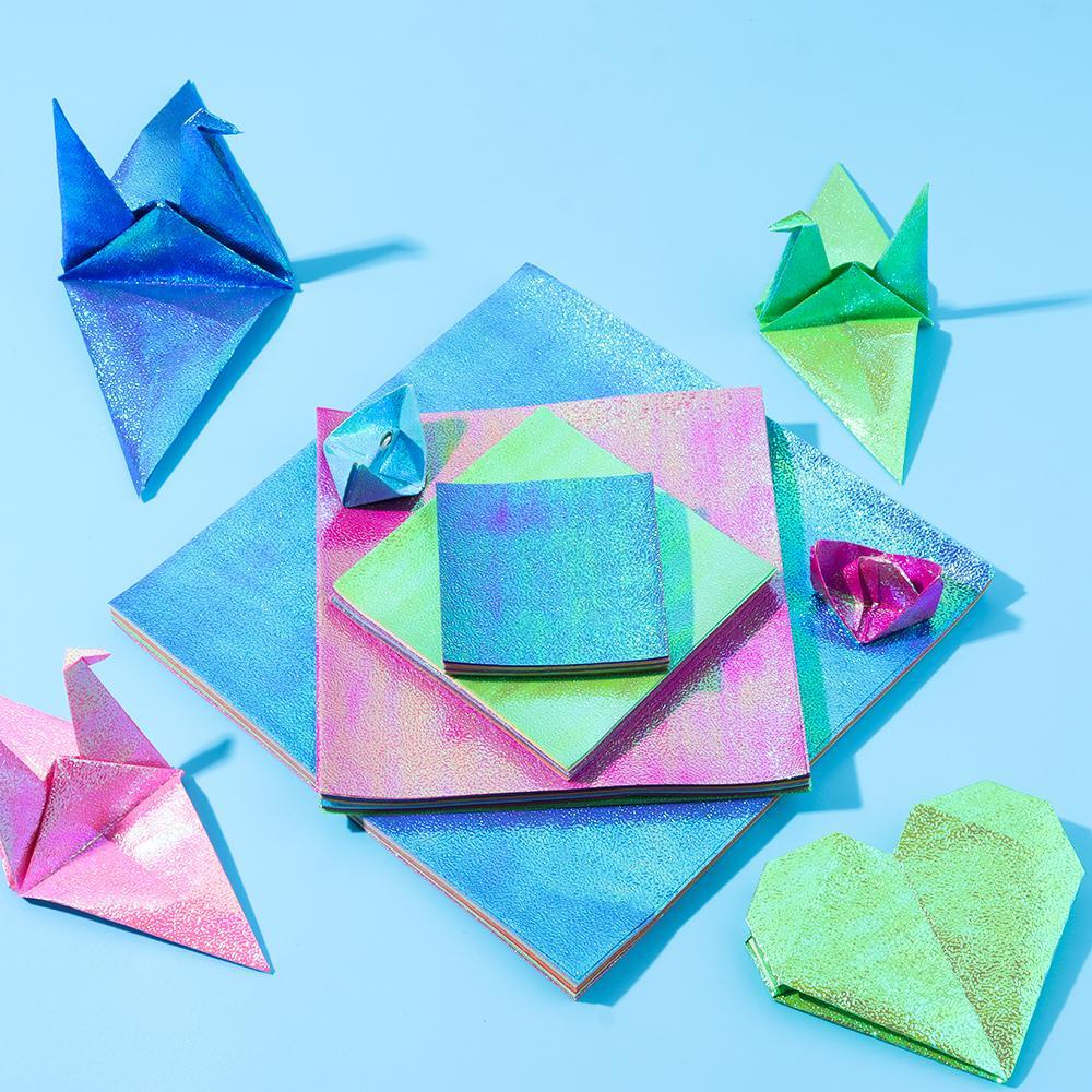 Bộ 50 Tờ Giấy Xếp Origami Một Mặt Lấp Lánh Trang Trí Sổ Tay