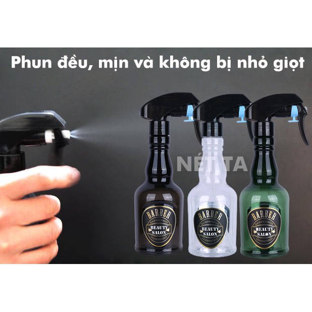 Bình xịt nước cắt tóc tạo kiểu Baner chuyên nghiệp, chất liệu nhựa siêu nhẹ, siêu bền