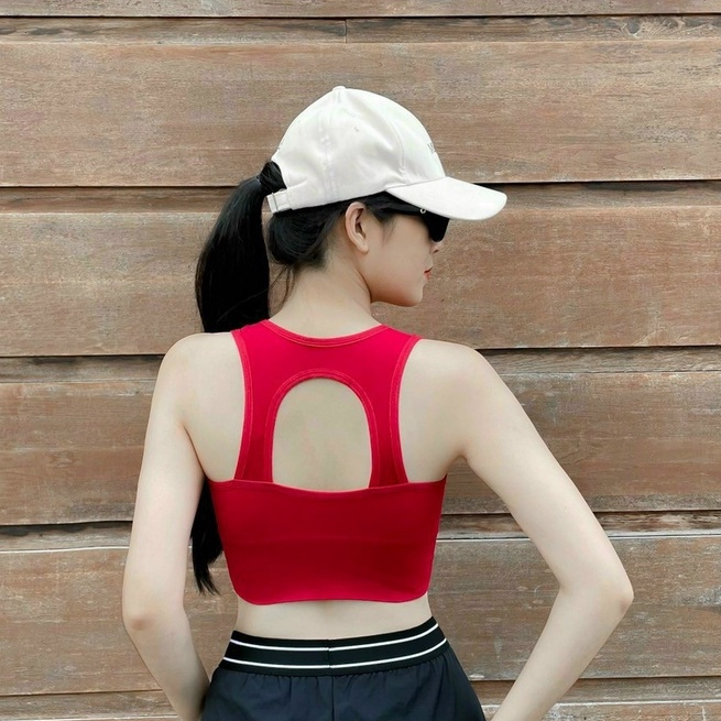 Aó bra tập gym yoga thể thao nữ dệt kim kèm mút lót freesize Bin Sports A180
