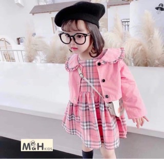 Set váy Burberry hồng