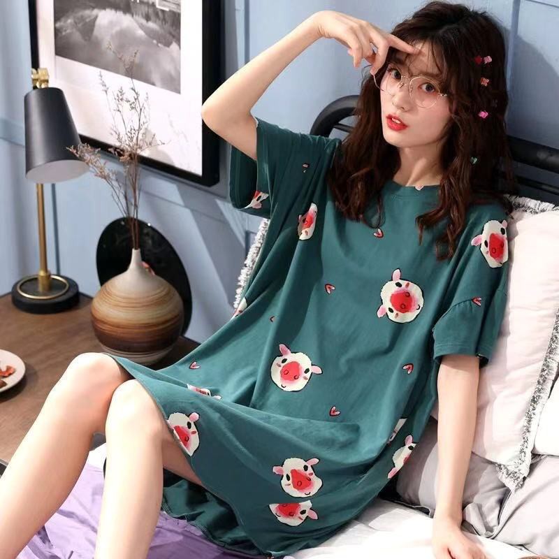 Đầm Ngủ Pijama Ngắn Tay Dáng Rộng In Hoạt Hình Dễ Thương Dành  Cho Nữ và Mẹ Bầu | BigBuy360 - bigbuy360.vn
