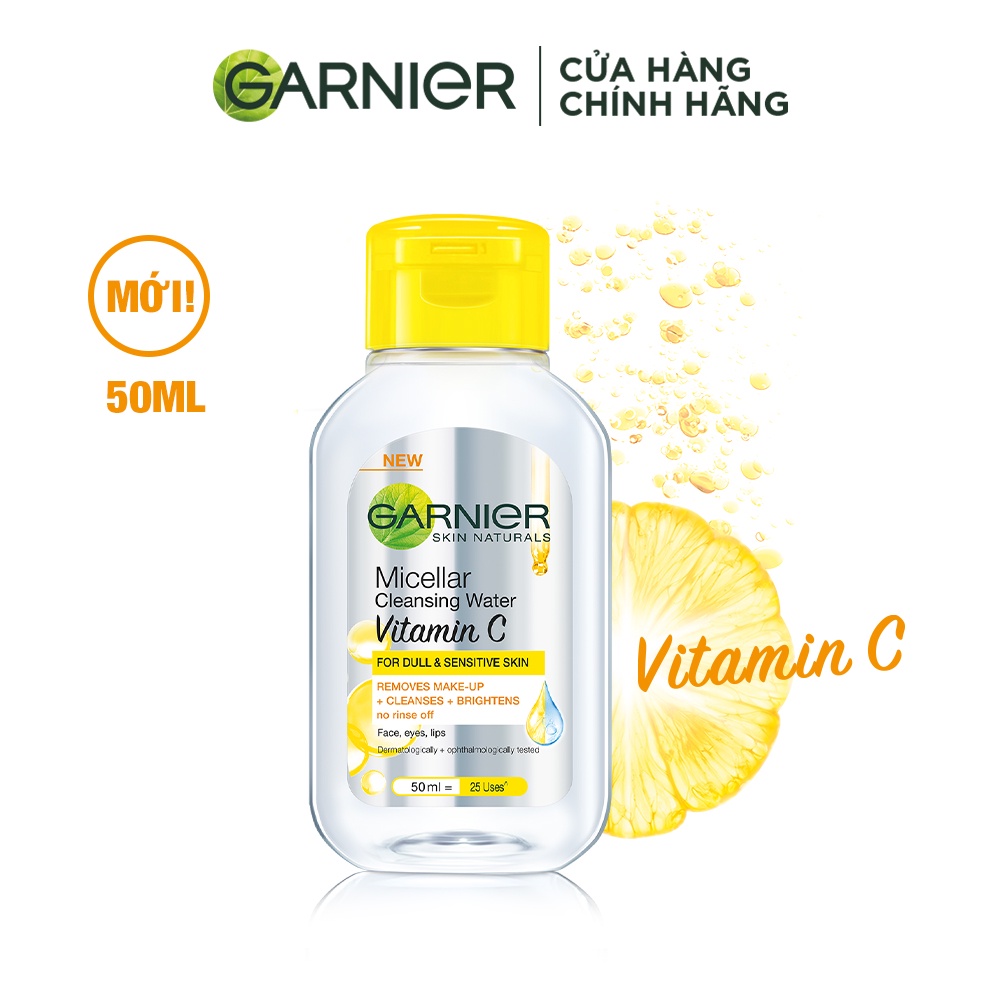 Nước tẩy trang làm sạch sâu dịu nhẹ & sáng da Vitamin C chiết xuất Yuzu Garnier Micellar Water 50ml | BigBuy360 - bigbuy360.vn