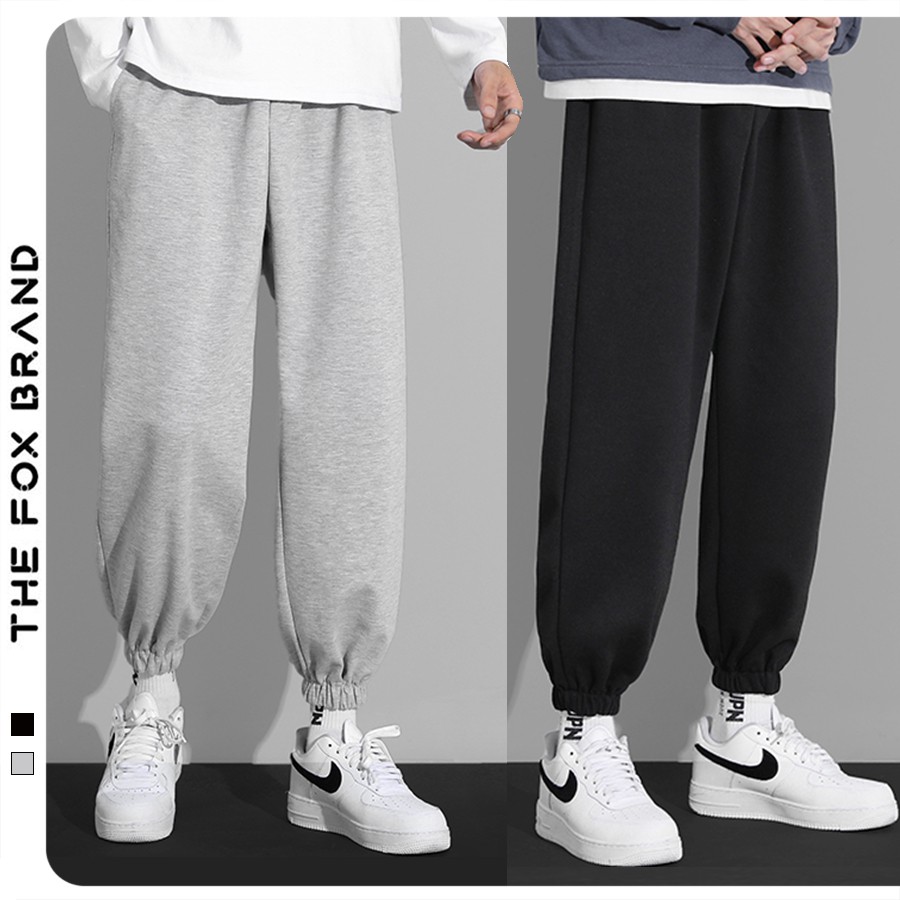 Quần jogger unisex nam nữ, quần thể thao nỉ da cá form rộng phong cách ulzzang kiểu basic the fox