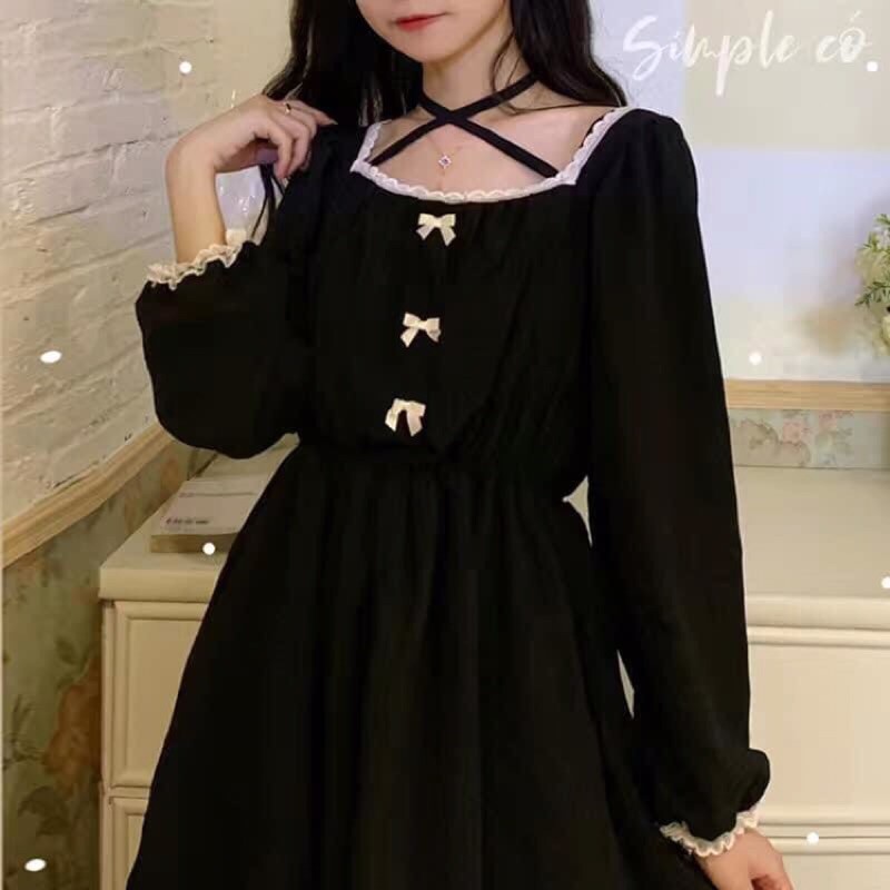 VÁY BABY DOLL, ĐEN NƠ, PHONG CÁCH LOLITA | BigBuy360 - bigbuy360.vn