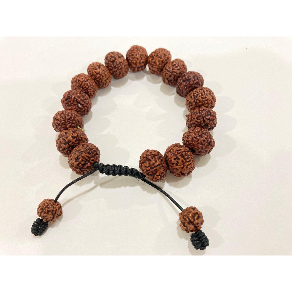 Vòng tay bồ đề Kim Cang 9 mặt 12mm & 15mm màu nâu đỏ đậm - Nepali Handmade Natural Rudraksha Beads 9 Mukhis Bracelet