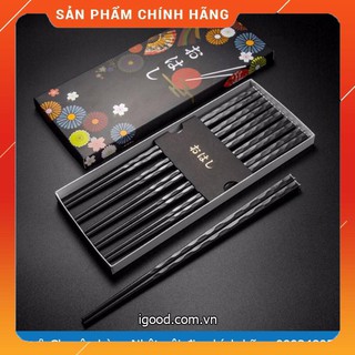 Set 5 đôi đũa kháng khuẩn Shikisai hoa đào cao cấp Nhật Bản