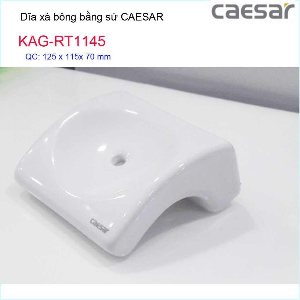 Dĩa xà bông sứ Caesar KAG-RT1145, kệ xà phòng sứ dễ vệ sinh luôn trắng bóng