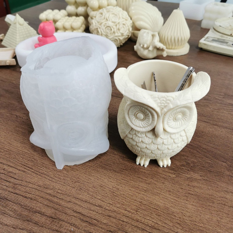 Khuôn Silicon Làm Chậu Cây Hình Cú Mèo Xinh Xắn Cr