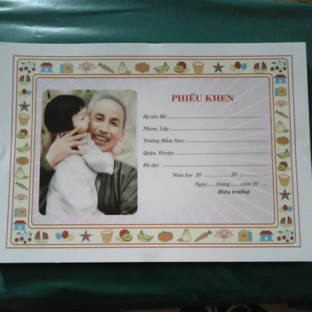 Phiếu khen mầm non (combo 100 tờ)