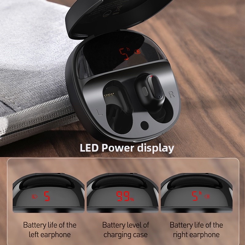 Tai Nghe Baseus Wm01 Plus Tws Bluetooth 5.0 Không Dây Chống Thấm Nước Màn Hình LED