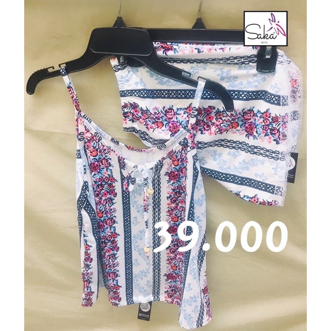 [Thanh lý] Đồ bộ thun mặc nhà hai dây nữ nhiều hoa văn khác nhau