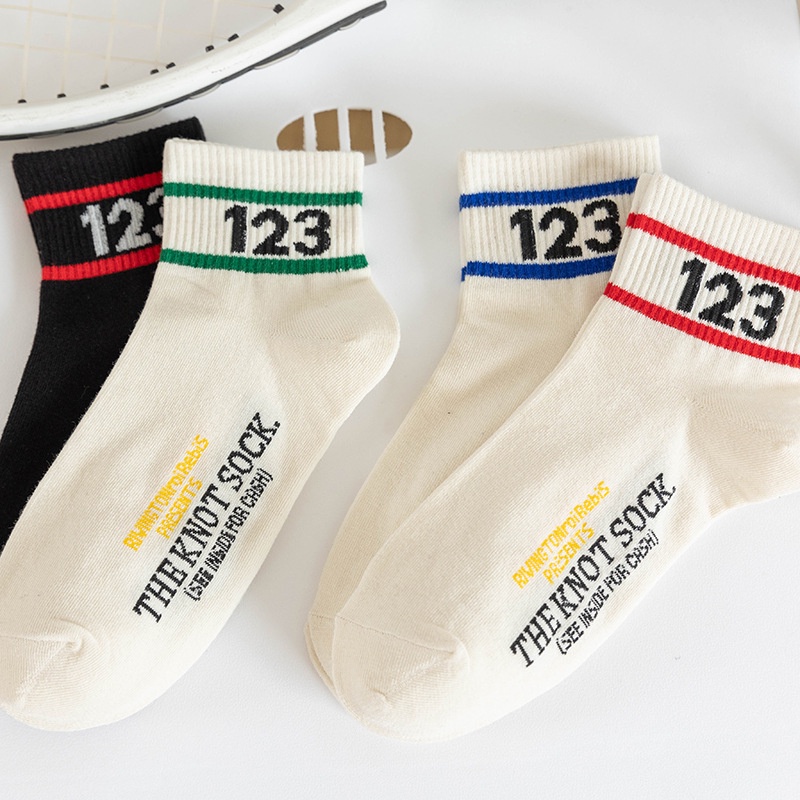 Vớ tất cổ ngắn sọc màu 1 2 3