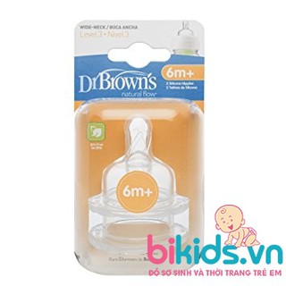 DrBrowns - Vỉ 2 chiếc đầu ty cổ rộng cỡ số 3