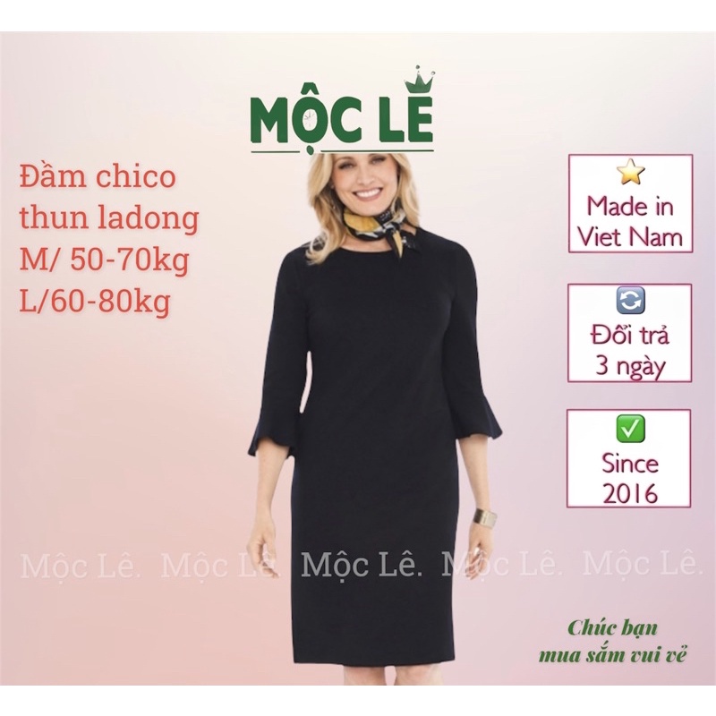 (50-80kg) Đầm đen trơn chico vnxk thun co dãn nhiều tay lỡ
