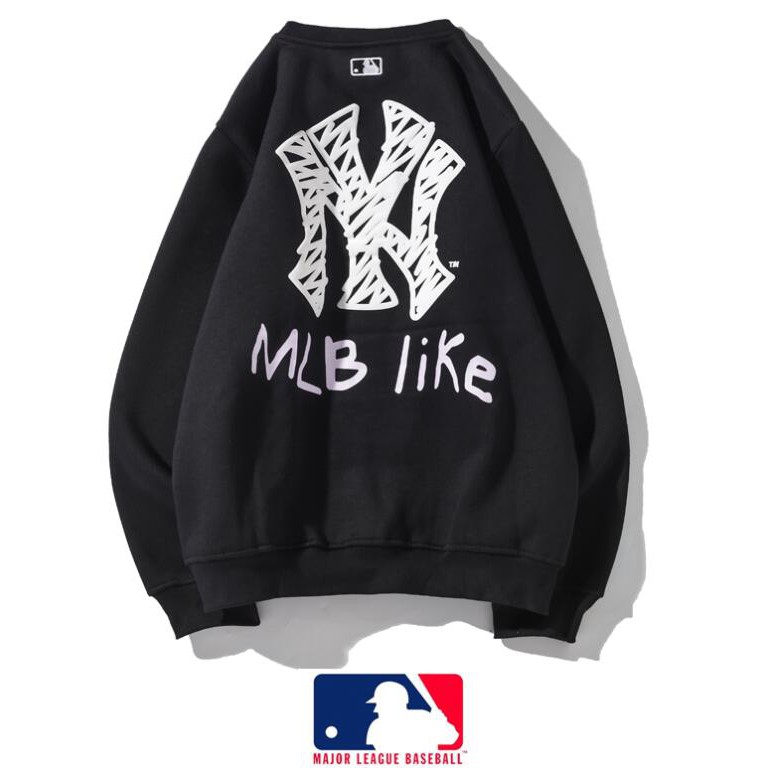 MLB Áo Sweater Vải Cotton Cổ Tròn In Họa Tiết Cá Tính Cho Nam Nữ | BigBuy360 - bigbuy360.vn