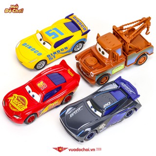 Hộp 4 mô hình xe ô tô 🚗 Mcqueen bằng sắt, chạy cót - Nhân vật trong bộ phim Car 3