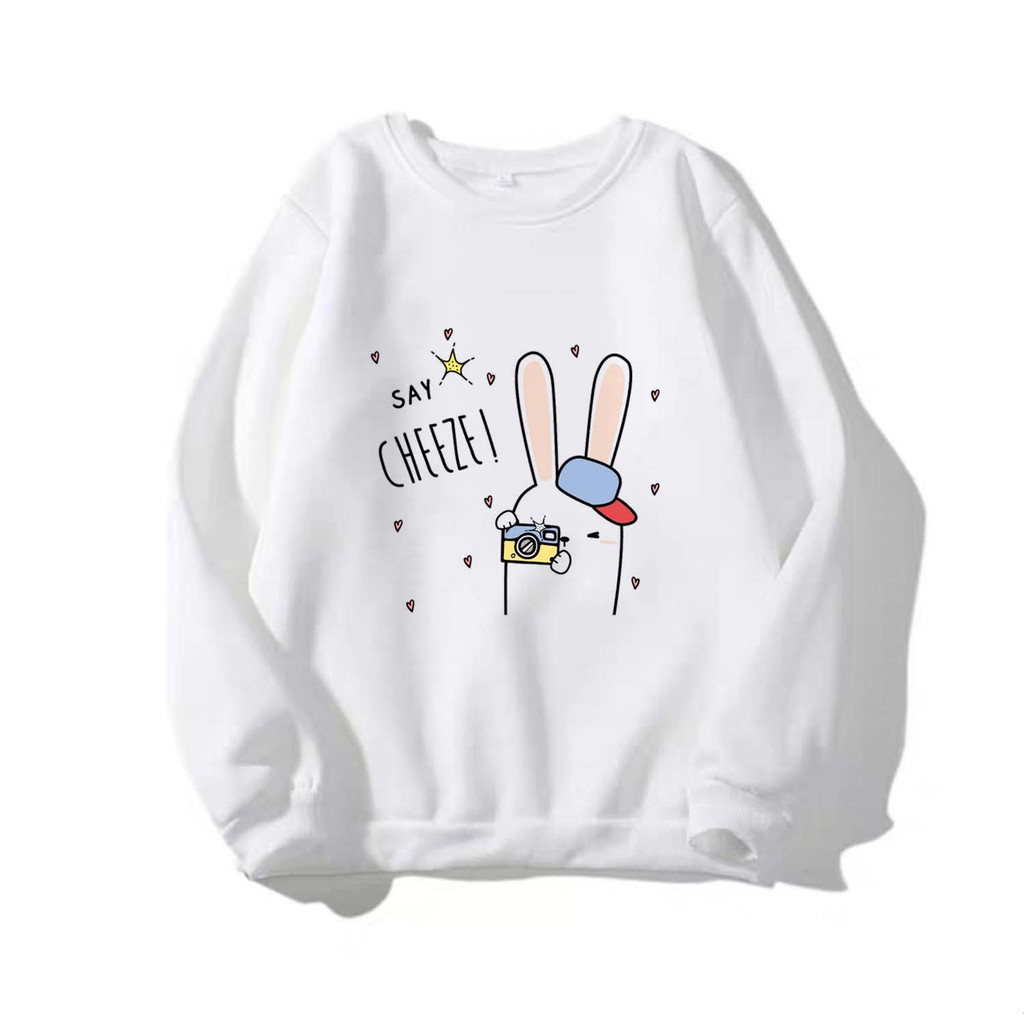Áo Sweater nam nữ in hình Say Cheeze dễ thương, kiểu hoodie chui đầu thích hợp làm áo cặp ANNGO- DS97 | BigBuy360 - bigbuy360.vn