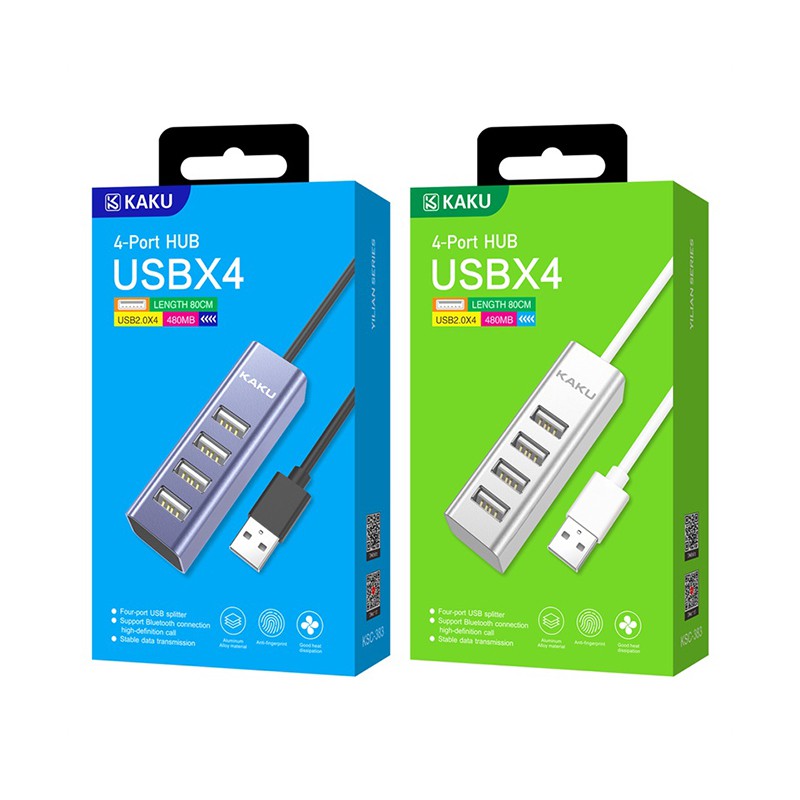 Bộ cổng chia USB gồm 4 cổng nhỏ gọn tiện lợi KSC 383 chính hãng KAKU