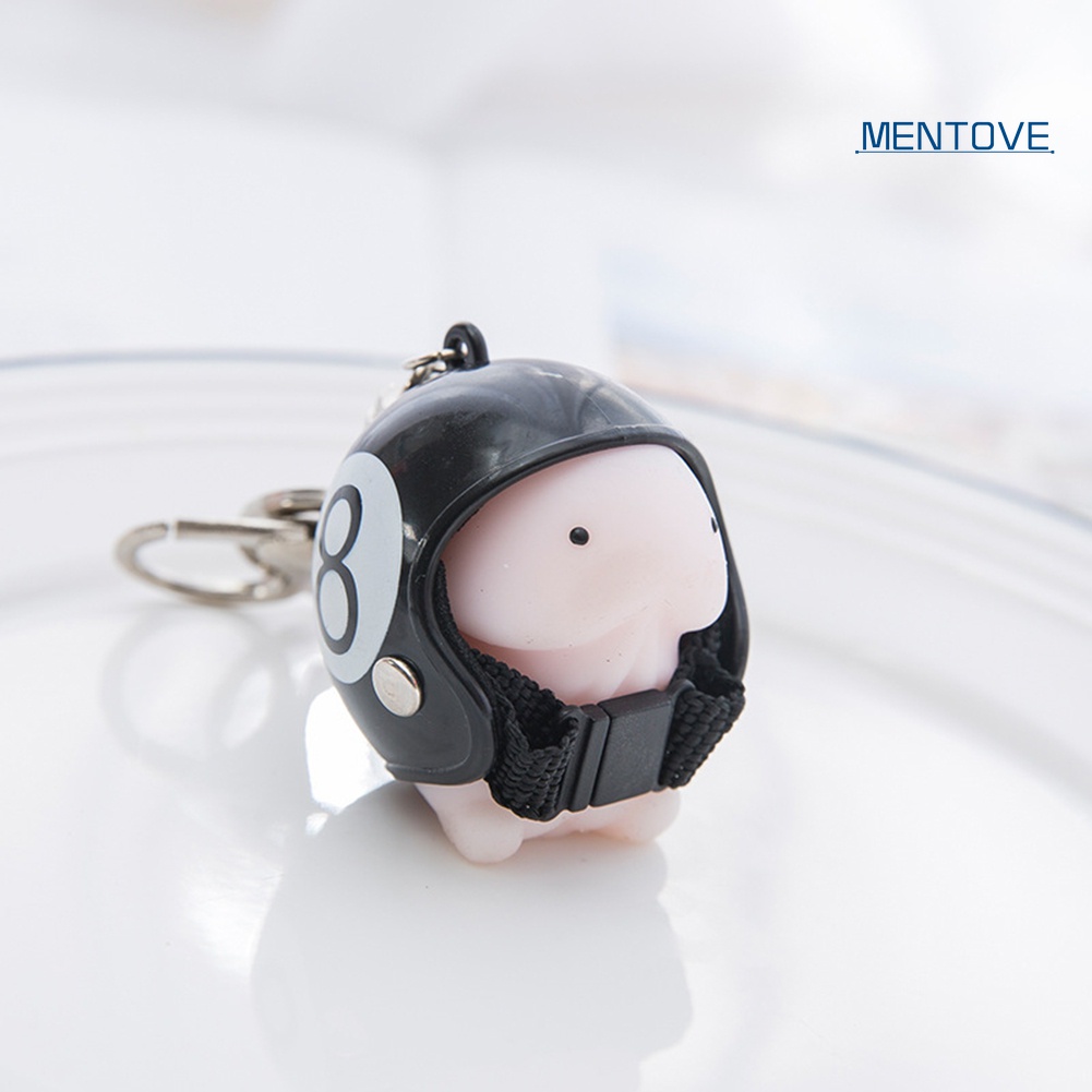 &lt; Đồ Chơi Mentove &gt; Móc Khóa Hình Mochi Mềm Đội Mũ Bảo Hiểm Trang Trí Nội Thất Ô Tô