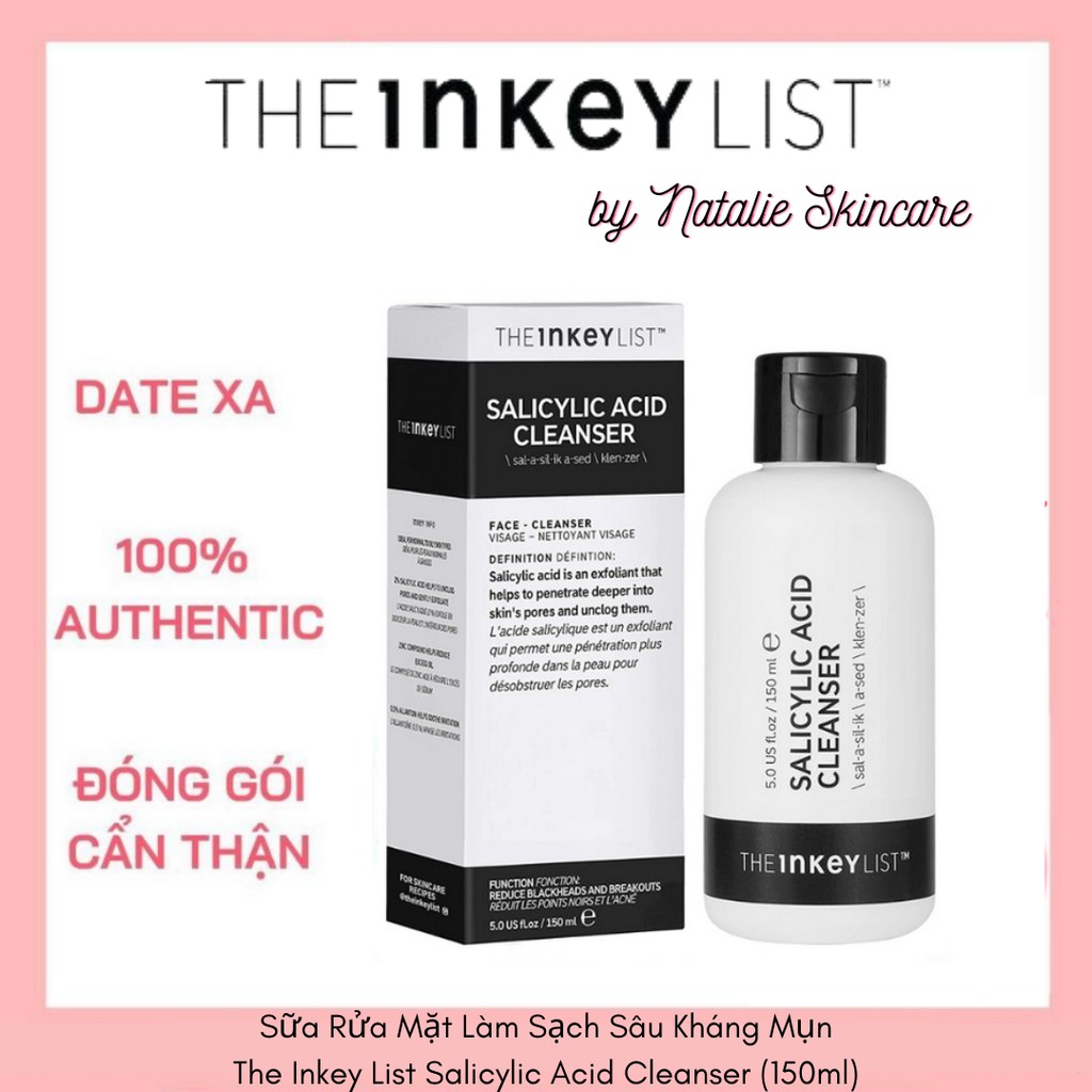 (Không Hộp)Sữa Rửa Mặt Làm Sạch Sâu Kháng Mụn - The Inkey List Salicylic Acid Cleanser (150ml)