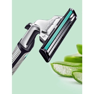 Cây cạo râu Gillette Vector hàng cao cấp, lưỡi kép, thân viền chống trơn,dùng siêu bén, dùng được nhiều lần