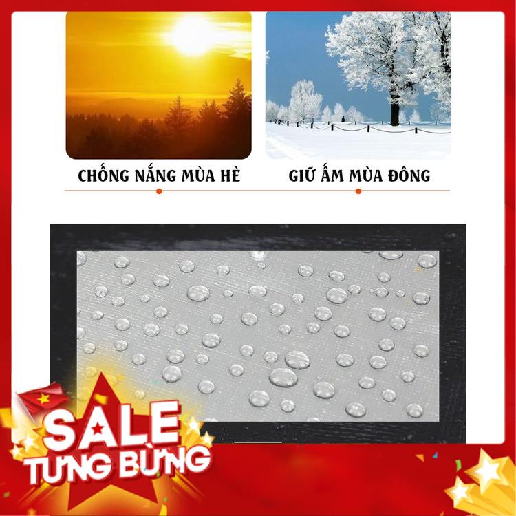Bạt Che Nắng Mưa Nam Việt - Kích Thước 2x4 - Màu Bạc - May Viền Đóng Khoen Sẵn - Chống Thấm Nước