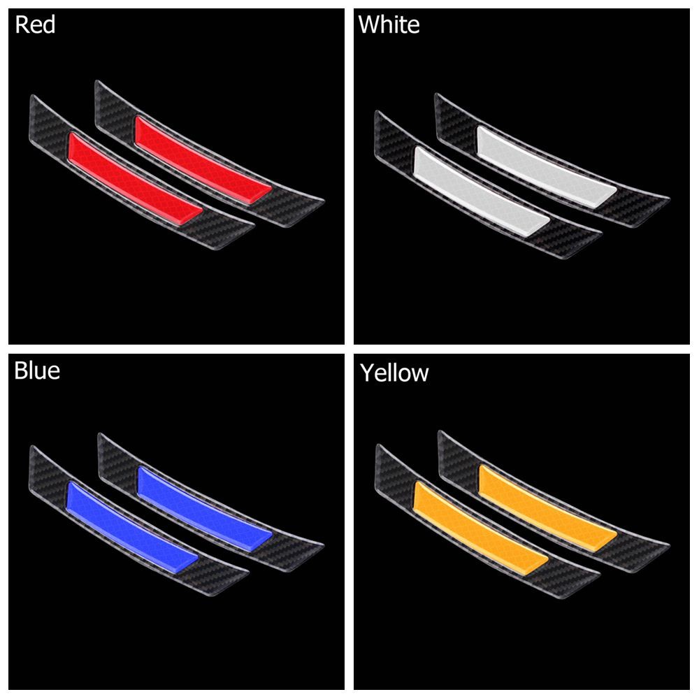 Bộ 2 Miếng Dán Phản Quang Bằng Sợi Carbon Bảo Vệ Viền Bánh Xe Hơi Chống Va Chạm Nhiều Màu