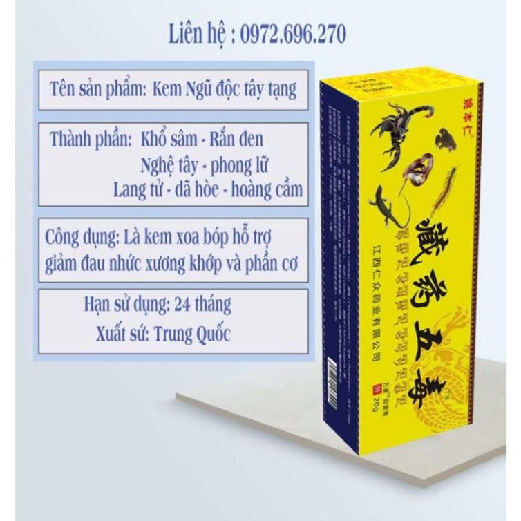 Kem xoa bóp Ngũ Độc Tây Tạng hỗ trợ giảm đau nhức xương khớp