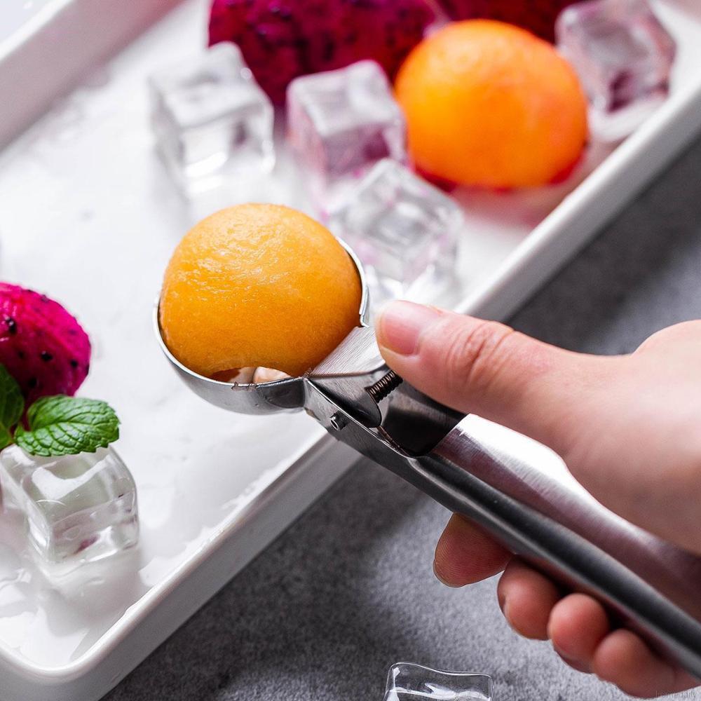 Ice Cream Scoop Stainless Steel Ice Cream Spoon Metal Icecream Cookie Scoop Melon Fruit Baller Ice Ball Maker Kitchen
